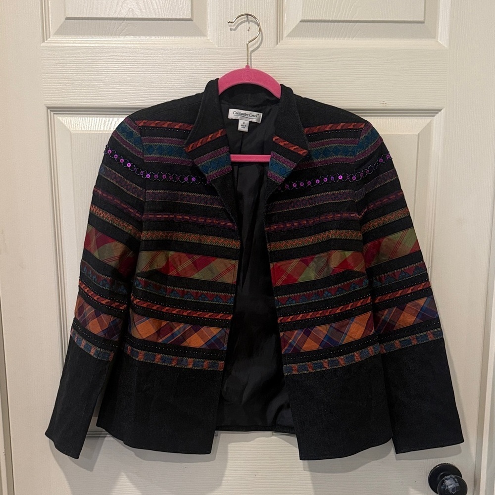 Coldwater Creek vintage beaded open jacket, size 6
